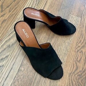 Aldo suede heeled mules
